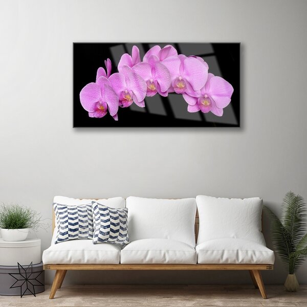 Quadro in vetro Fiori da parete 100x50 cm 2 appendini