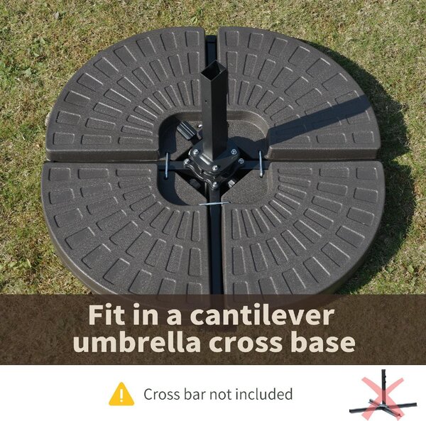 VivaGarden Set 4 Basi per Ombrellone Decentrato da Giardino con Base a Croce