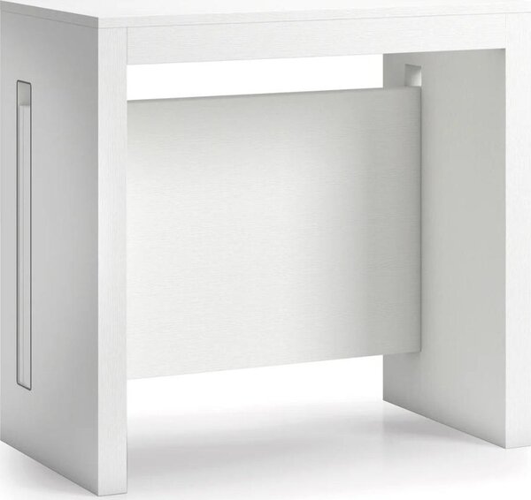 Terraneo Tavolo Consolle Allungabile Design Moderno 80/186x45/80x76 cm colore Bianco - Extend