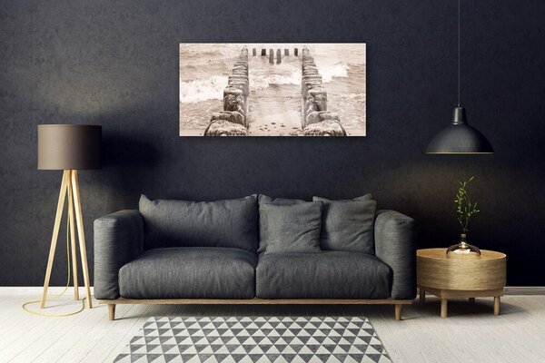 Quadro in vetro Ocean Beach Architettura 100x50 cm 2 appendini
