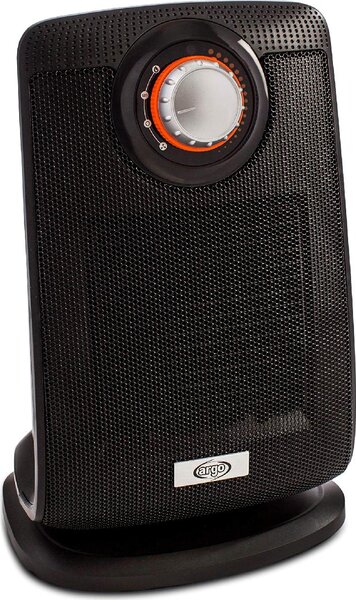 Argo Termoventilatore Ceramico Stufa elettrica Caldobagno Potenza 2000 Watt Oscillante con Termostato colore Nero - BEAT