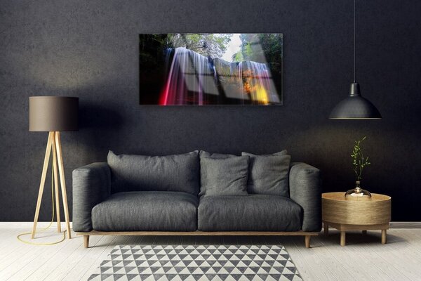Quadro in vetro Cascata Natura 100x50 cm 2 appendini