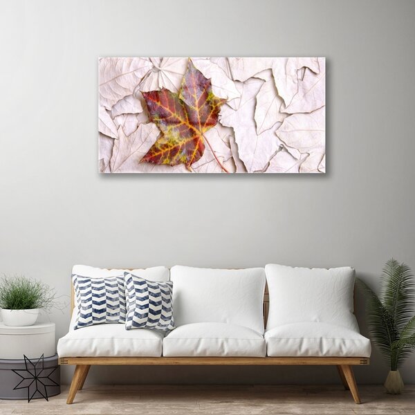 Quadro di vetro Foglie Impianto 100x50 cm 2 appendini