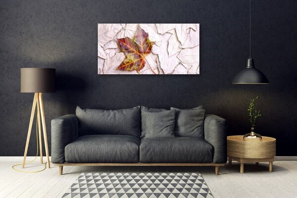 Quadro di vetro Foglie Impianto 100x50 cm 2 appendini
