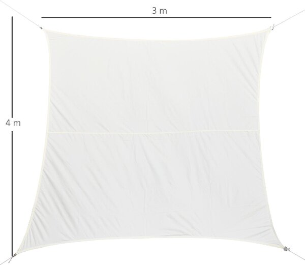 VivaGarden Vela Ombreggiante Rettangolare 3x4 mt in Poliestere colore Bianco Crema