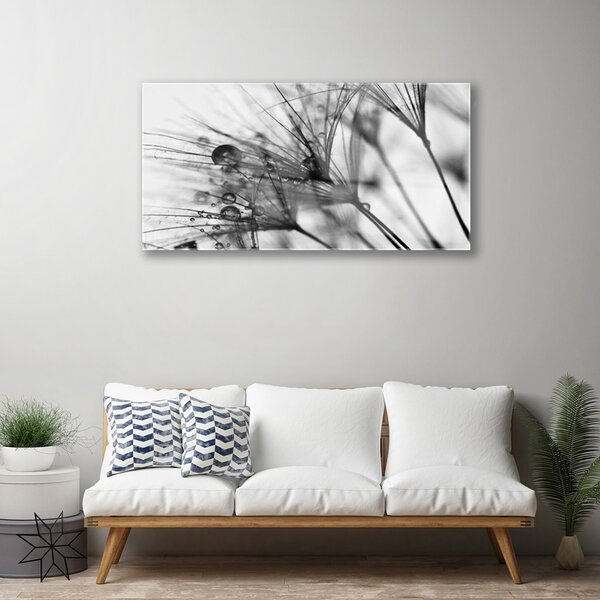 Quadro in vetro Grafica vegetale astratta 100x50 cm 2 appendini