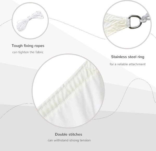 VivaGarden Vela Ombreggiante Rettangolare 3x4 mt in Poliestere colore Bianco Crema