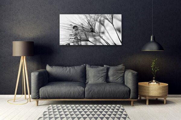 Quadro in vetro Grafica vegetale astratta 100x50 cm 2 appendini