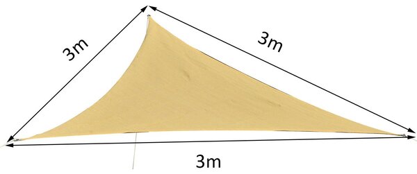 VivaGarden Vela Ombreggiante Triangolare 3x3x3 mt in HDPE colore Sabbia