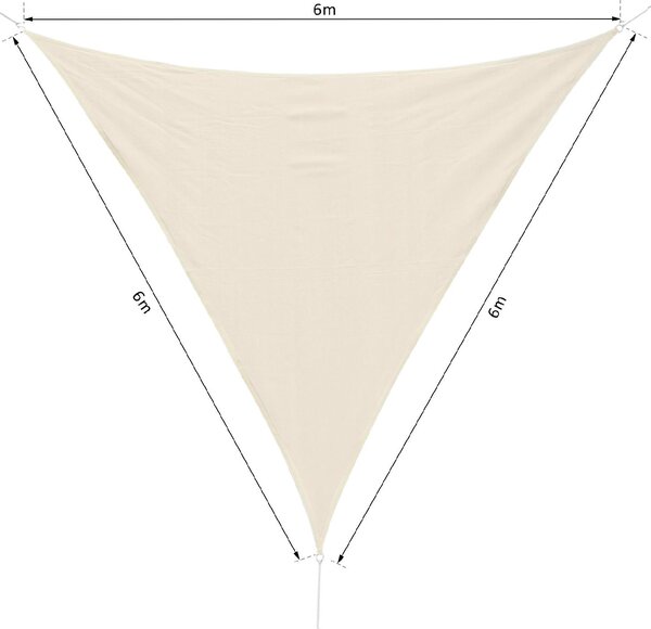 VivaGarden Vela Ombreggiante Triangolare 4x4x4 mt in HDPE colore Crema