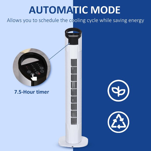 DecHome Ventilatore a Colonna Torre senza Pale Telecomando Oscillazione 3 Funzioni 3 Velocit - D24517V95