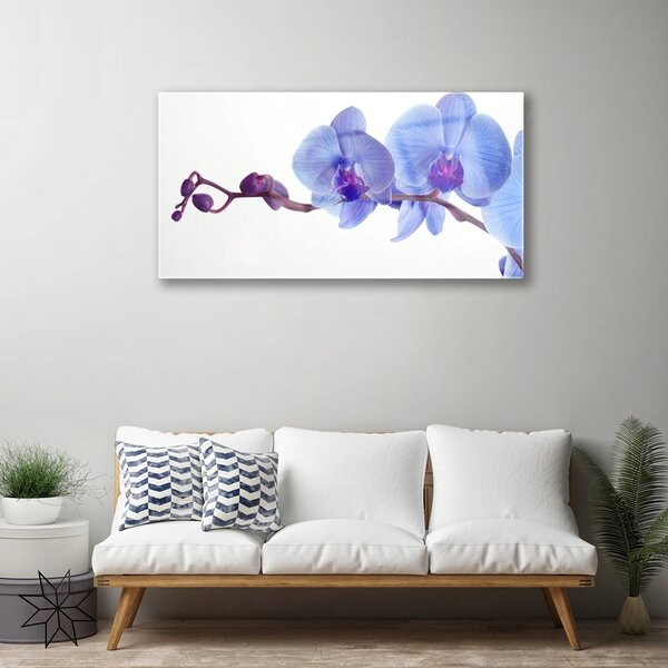 Quadro in vetro Pianta di fiori 100x50 cm 2 appendini