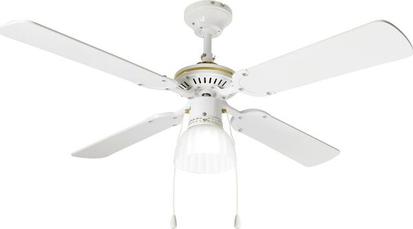 Perenz Ventilatore da Soffitto con Luce Lampadario Ventilatore 4 Pale Diametro 105 cm 3 Velocit - 7064 B Linea Classica
