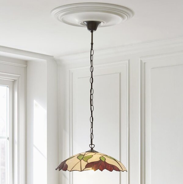 Endon 112246 - Lampadario a sospensione con catena Tiffany BOTANICA 1xE27/60W/230V diam. 45 cm