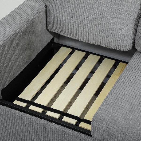 DecHome Divano 3 Posti Moderno con Penisola Contenitore in Tessuto Velluto Dimensioni 196x139x85 cm colore Grigio Chiaro