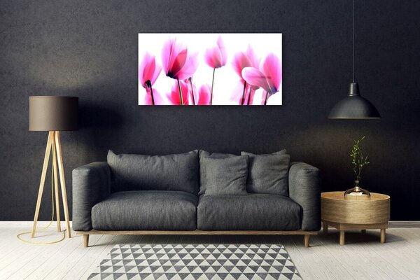 Quadro in vetro Pianta di fiori 100x50 cm 2 appendini