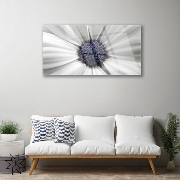 Quadro vetro Pianta di fiori 100x50 cm 2 appendini