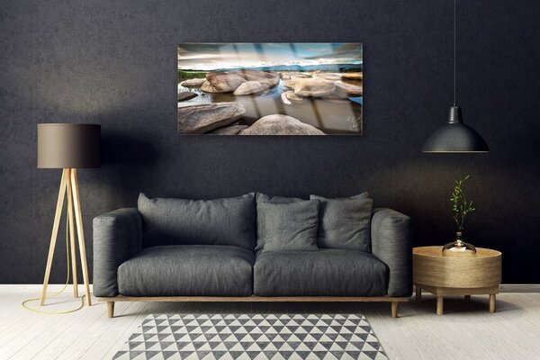 Quadro vetro Paesaggio roccioso 100x50 cm 2 appendini