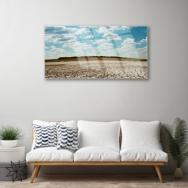 Quadro su vetro Sabbia per paesaggi del deserto 100x50 cm 2 appendini