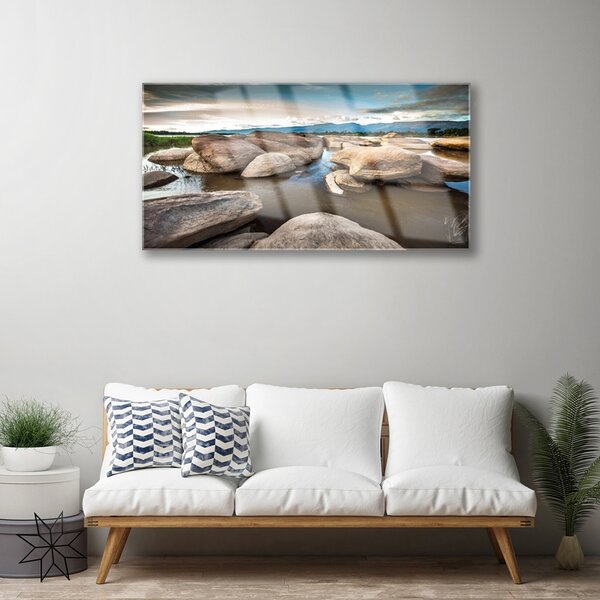 Quadro vetro Paesaggio roccioso 100x50 cm 2 appendini