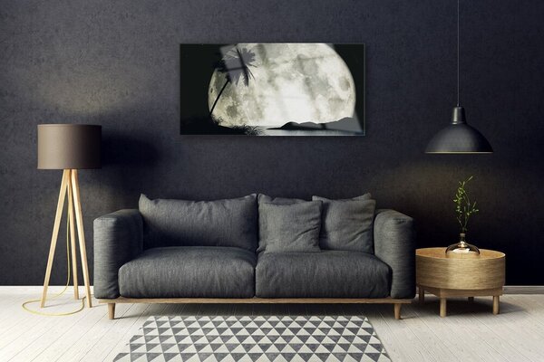 Quadro in vetro Luna notturna Palm Landscape 100x50 cm 2 appendini