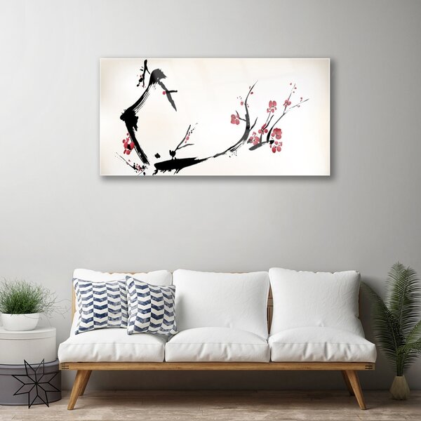 Quadro in vetro Grafica astratta 100x50 cm 2 appendini