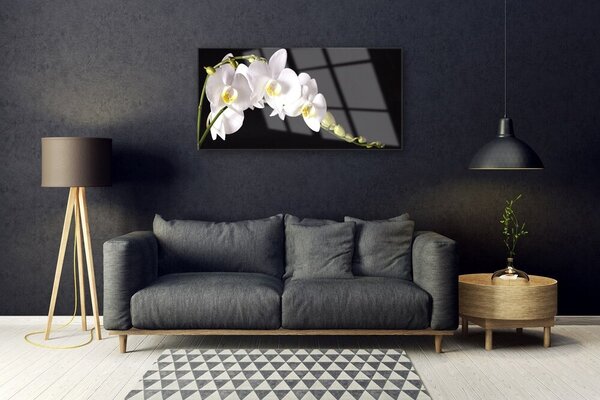 Quadro vetro Pianta di fiori 100x50 cm 2 appendini