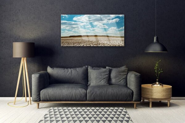 Quadro vetro Sabbia per paesaggi del deserto 100x50 cm 2 appendini