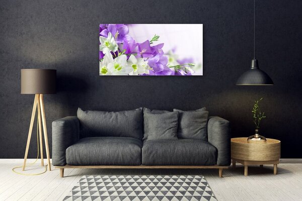 Quadro in vetro Pianta di fiori 100x50 cm 2 appendini