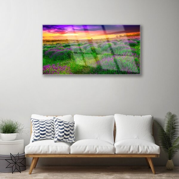 Quadro vetro Prato naturale 100x50 cm 2 appendini