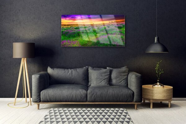 Quadro vetro Prato naturale 100x50 cm 2 appendini