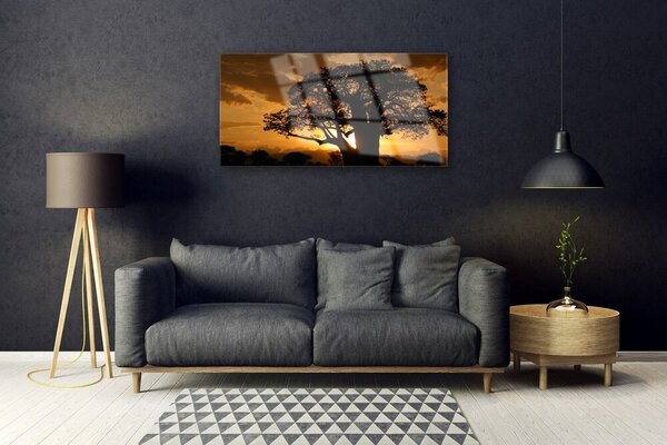 Quadro in vetro Albero della natura 100x50 cm 2 appendini