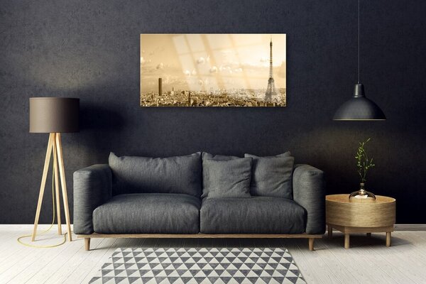 Quadro in vetro Case di città 100x50 cm 2 appendini