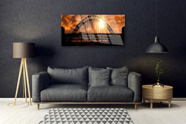 Quadro in vetro Architettura a ponte 100x50 cm 2 appendini