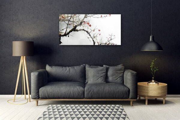Quadro in vetro Ramo Impianto Naturale 100x50 cm 2 appendini