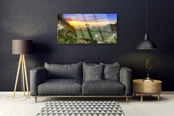 Quadro su vetro Paesaggio montano 100x50 cm 2 appendini