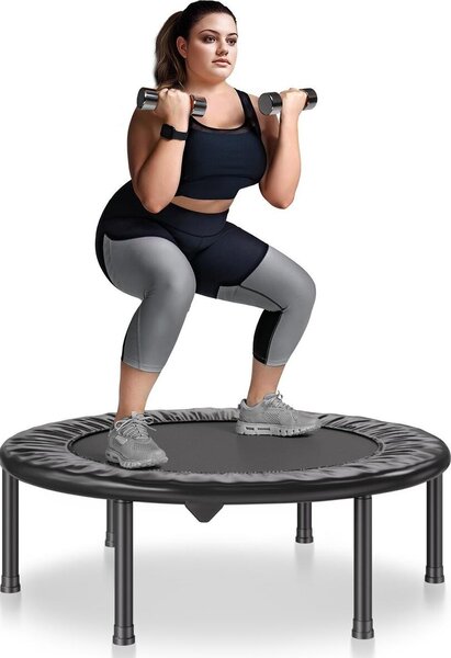 Mini trampolino fitness pieghevole da 36" per adulti, per esercizi indoor