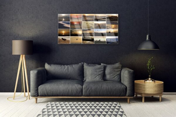 Quadro in vetro Paesaggio marino 100x50 cm 2 appendini