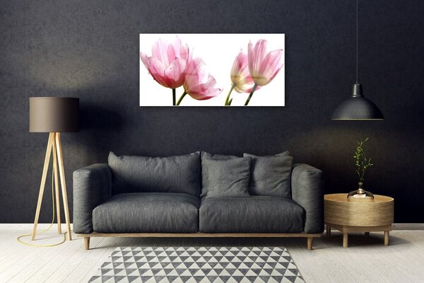 Quadro in vetro Pianta di fiori 100x50 cm 2 appendini