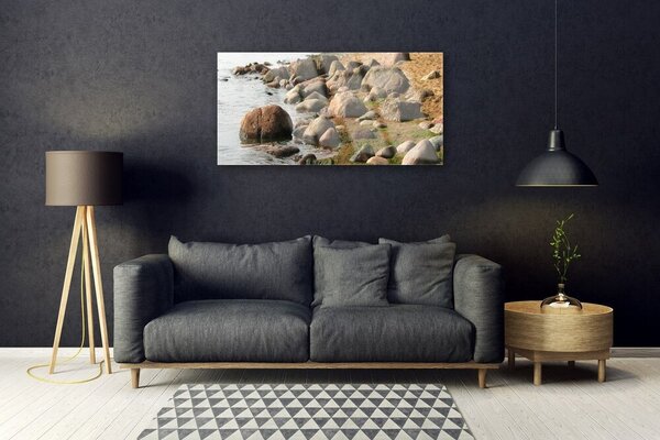Quadro in vetro Paesaggio marino costiero 100x50 cm 2 appendini