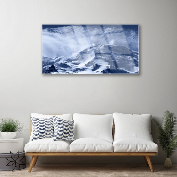 Quadro vetro Paesaggio montano 100x50 cm 2 appendini