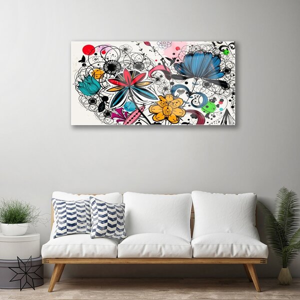 Quadro vetro Grafica astratta 100x50 cm 2 appendini