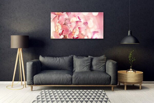 Quadro in vetro Pianta di fiori 100x50 cm 2 appendini