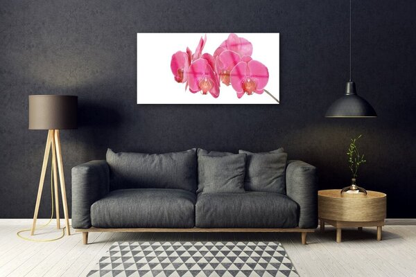 Quadro in vetro Pianta di fiori 100x50 cm 2 appendini