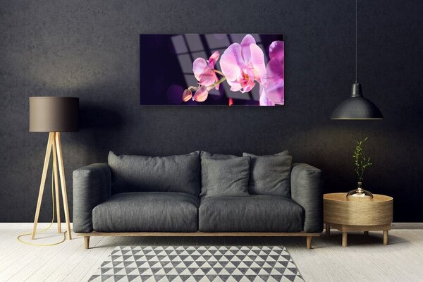 Quadro in vetro Pianta di fiori 100x50 cm 2 appendini