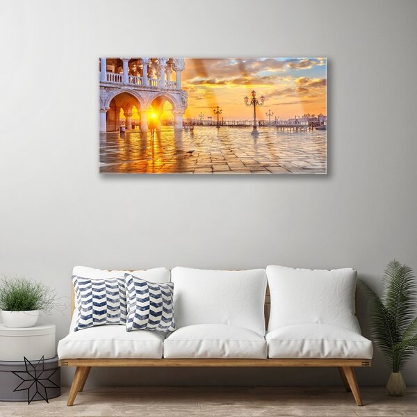 Quadro di vetro Architettura Park Sun 100x50 cm 2 appendini