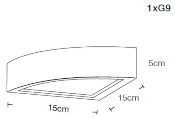 Applique angolare lampadari bartalini renroc s g9 led gesso verniciabile vetro - Lampadari Bartalini Gesso