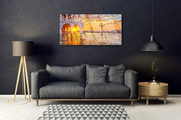Quadro di vetro Architettura Park Sun 100x50 cm 2 appendini