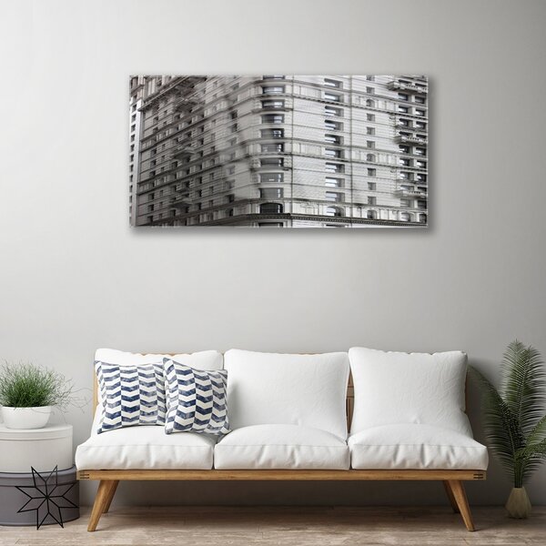 Quadro di vetro Edifici Case 100x50 cm 2 appendini
