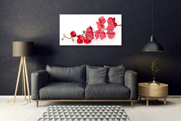 Quadro di vetro Pianta di fiori 100x50 cm 2 appendini